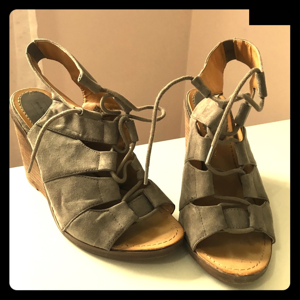 Lace Up Wedge Sandals Size 7.5